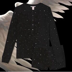Victorias secret black starry thermal pjs